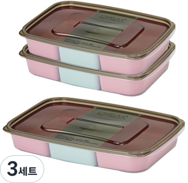 씨밀렉스 나눔용기 킵칸칸 2.7 + 1.3 x 2p, 3세트, 용기 1.3L x 2p + 2.7L