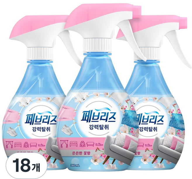 페브리즈 섬유탈취제 은은한 꽃향 본품, 360ml, 18개