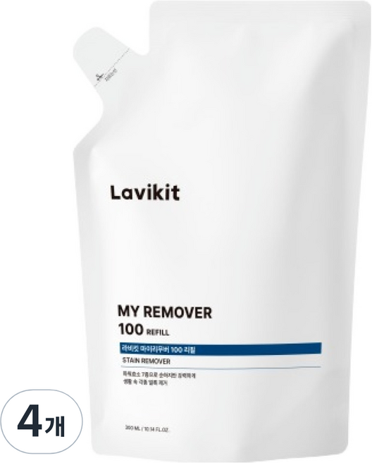 라비킷 마이리무버100 얼룩제거제 리필, 300ml, 4개