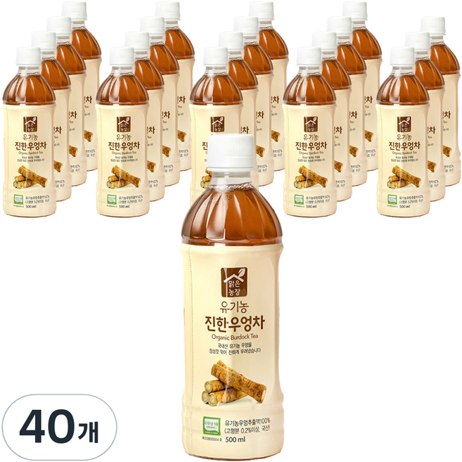 맑은농장 유기농 진한우엉차, 500ml, 40개