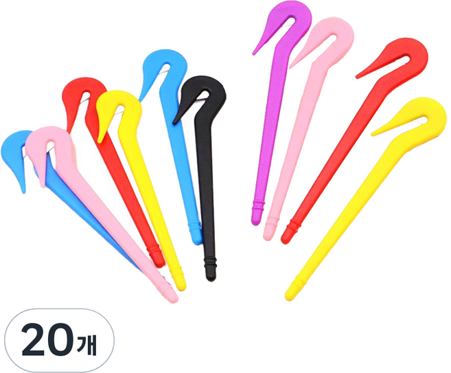 비단길 커티나 머리끈 제거 이지컷 고무줄칼, 20개, 랜덤색상