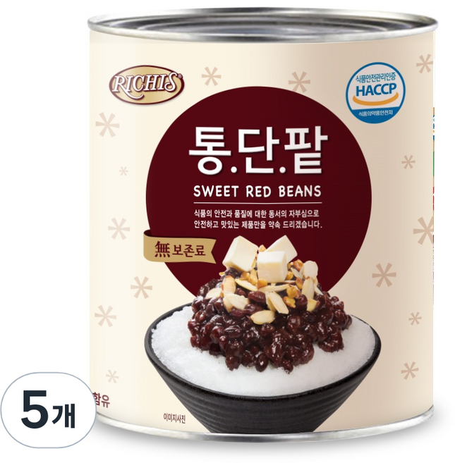 리치스 통단팥, 3kg, 5개