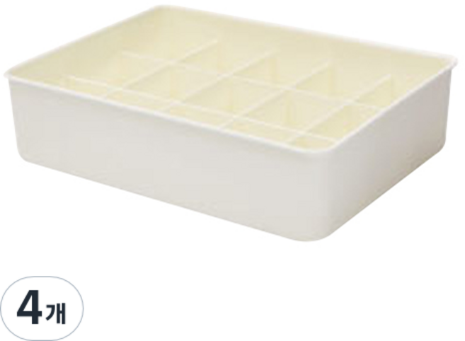 올리브엣 프리미엄 칸칸이 다용도 정리함 15칸, 화이트, 4개