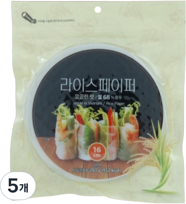Poongkuk 越式春捲圓形米紙 16cm, 280g, 5包