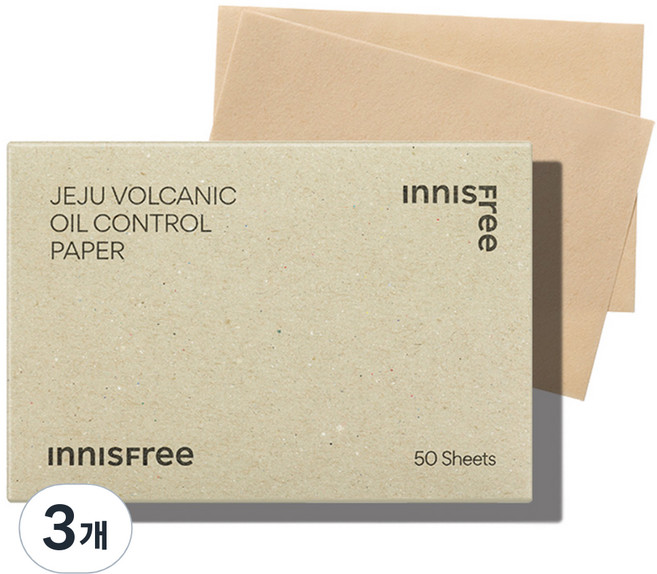 이니스프리 화산송이 한지 기름종이, 50매입, 3개