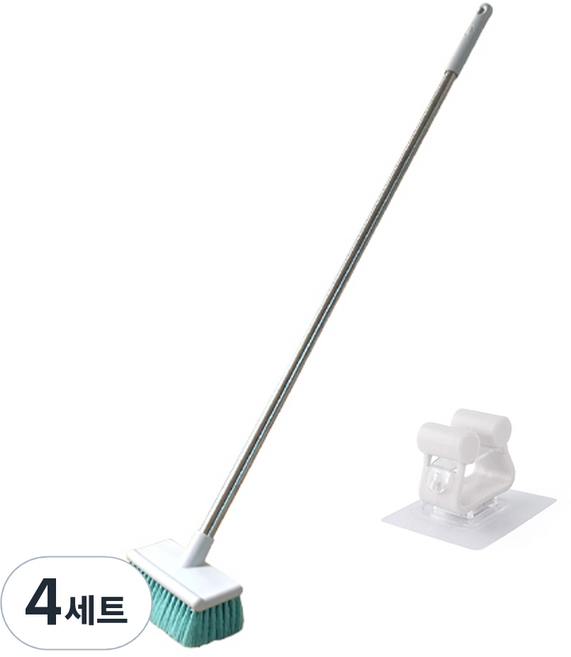 핌 커브 롱 밀대솔 소프트 + 이지 벽걸이, 혼합색상, 4세트