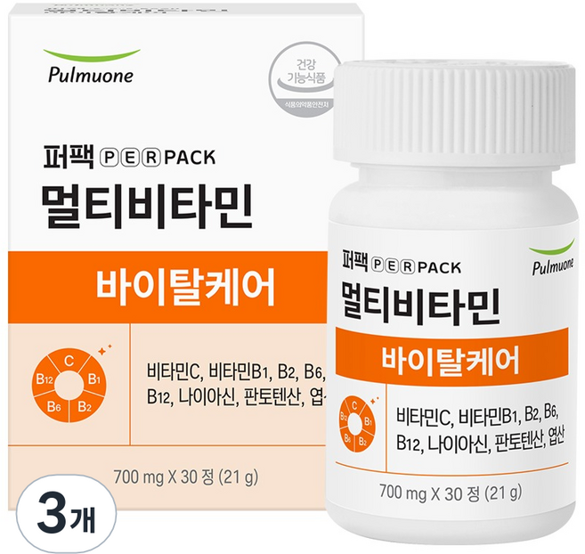 풀무원 퍼팩 멀티비타민 바이탈케어 21g, 30정, 3개