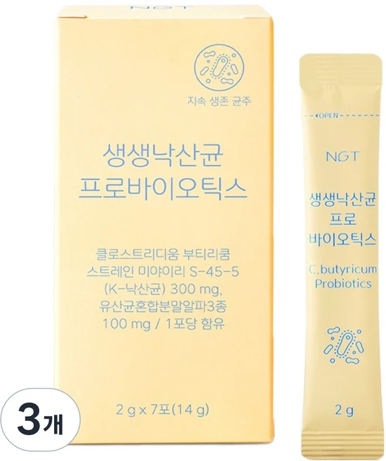 네츄럴굿띵스 생생낙산균 프로바이오틱스 7p, 14g, 3개 - 쿠팡