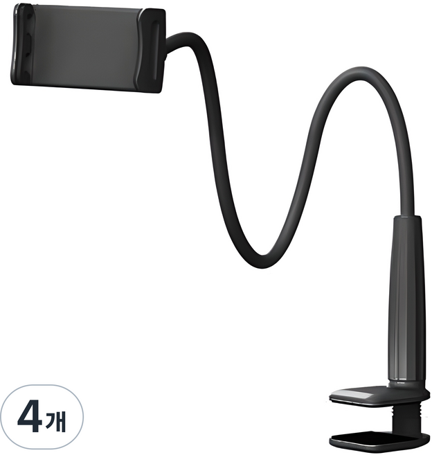 누아트 태블릿 스마트폰 침대 자바라 거치대, JABARA-65, 블랙, 4개