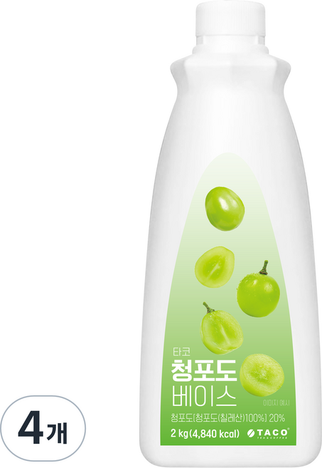 신광식품 타코 청포도 베이스, 2kg, 4개