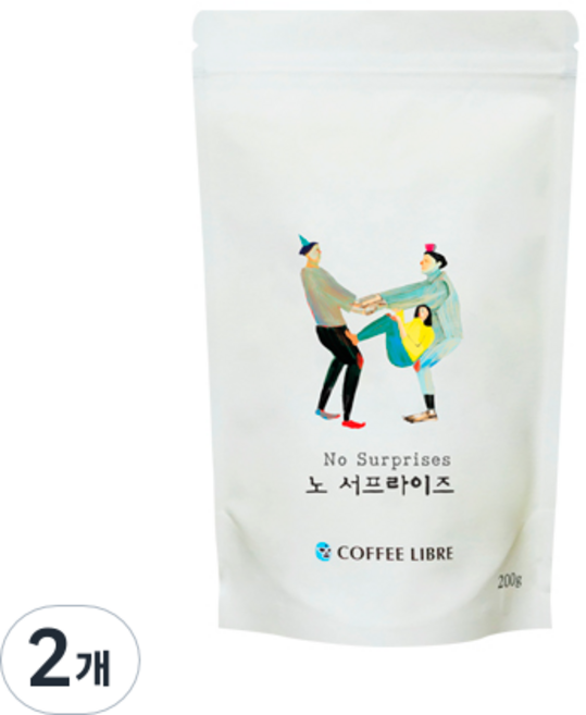 커피리브레 노 서프라이즈 블렌드 원두, 홀빈(분쇄안함), 200g, 2개