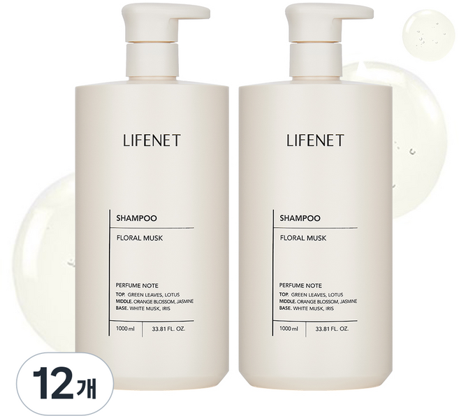 라이프넷 샴푸 플로럴 머스크, 1L, 12개