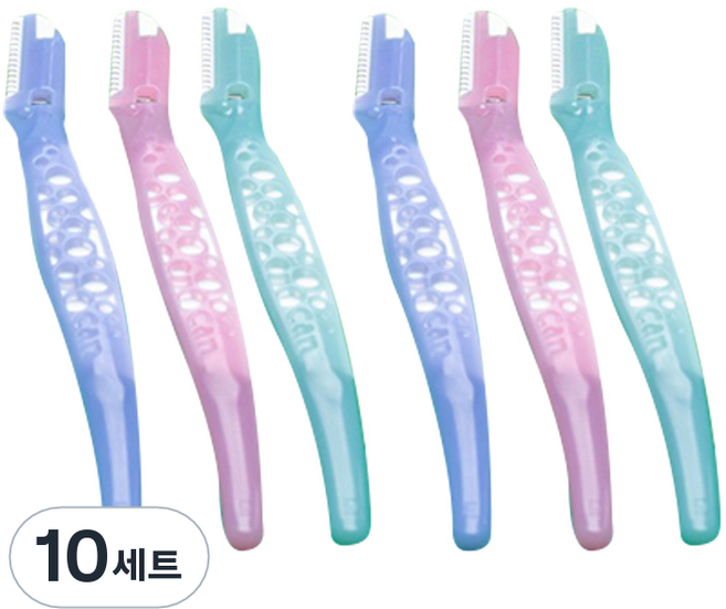 카이 CAN 눈썹면도기 소 3종, 혼합 색상, 10세트
