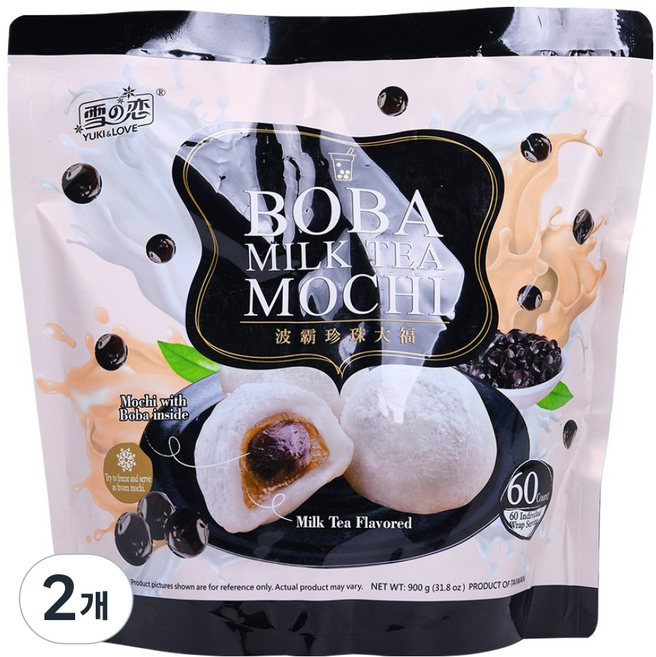 YUKI&LOVE 雪之戀 三叔公 珍珠奶茶味麻糬 60入, 2個, 900g