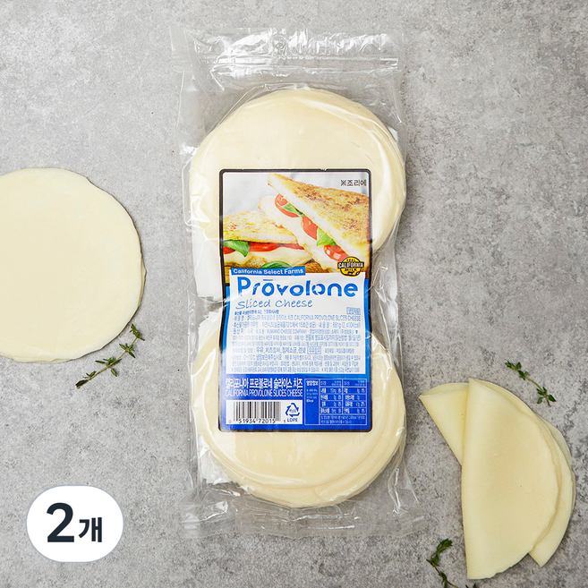 캘리포니아 프로볼로네 슬라이스 치즈, 22.7g, 30개입, 2개