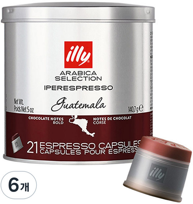 일리 아라비카 셀렉션 과테말라 캡슐커피, 6.7g, 21개입, 6개