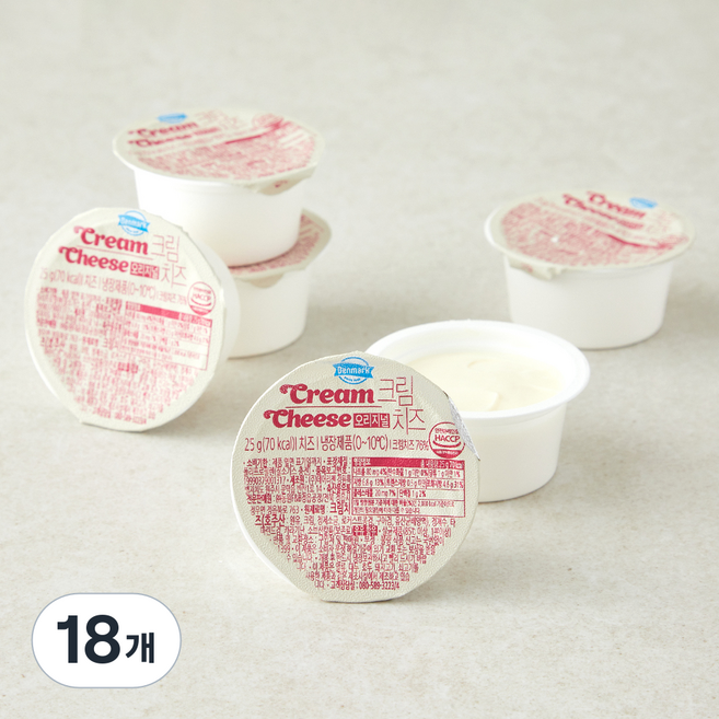 덴마크 오리지널 크림치즈, 25g, 18개, 1개입