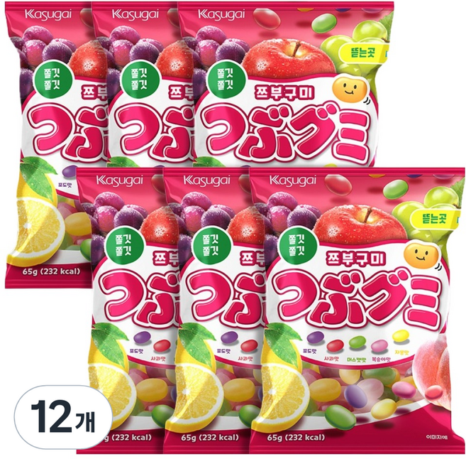 카수가이 쯔부구미 젤리빈, 65g, 12개