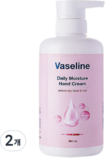 바세린 데일리 모이스처 핸드크림, 500ml, 2개