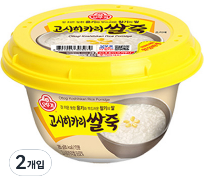 오뚜기 고시히카리 쌀죽, 285g, 2개입