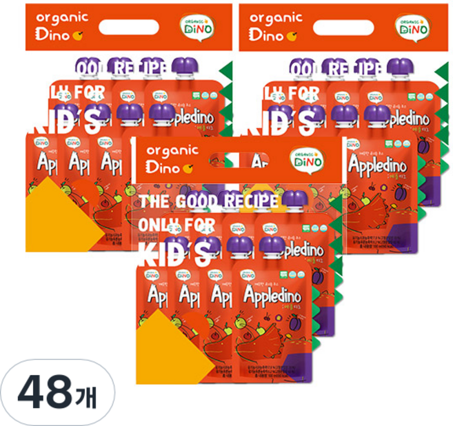 오가닉디노 유기농 과채주스 애플디노, 100ml, 48개