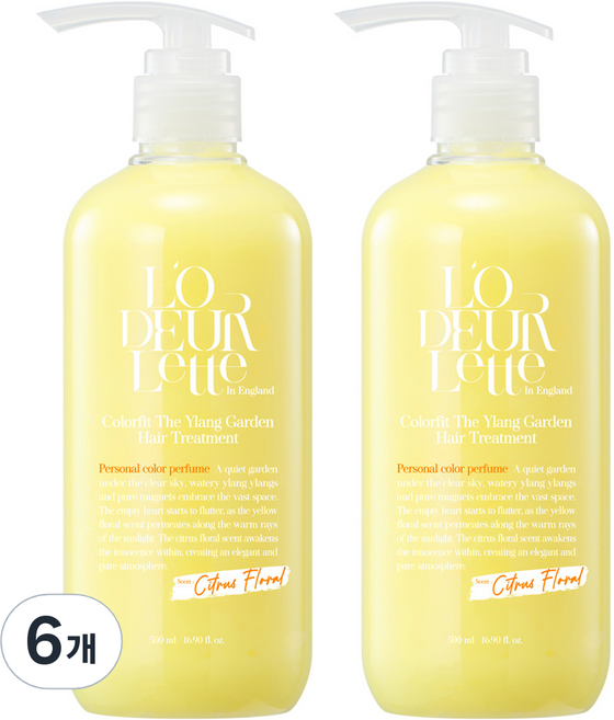 로더렛 인 잉글랜드 컬러핏 더 일랑 가든 헤어 트리트먼트, 500ml, 6개