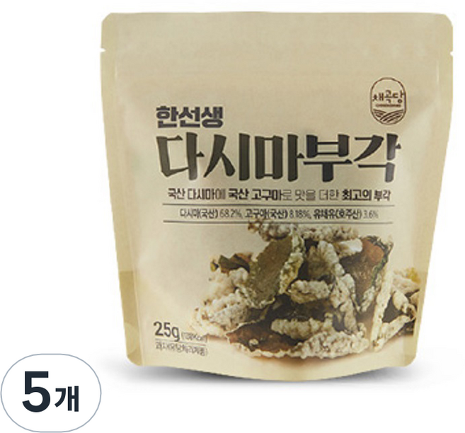 채곡당 한선생 다시마부각, 25g, 5개
