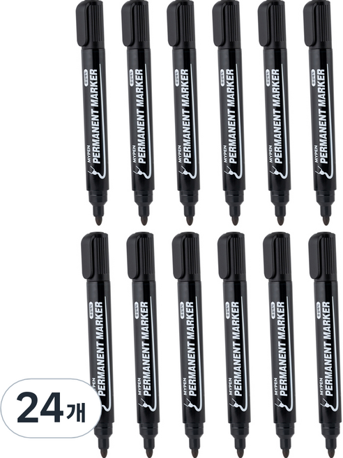 마이펜 유성매직, BLACK, 24개