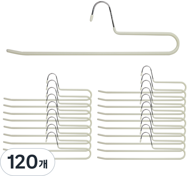 홈앤하우스 멀티코팅 바지걸이, 크림화이트, 120개