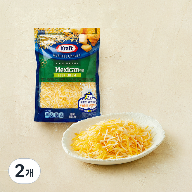 크래프트 슈레드 멕시칸 포치즈, 226g, 2개, 1개입