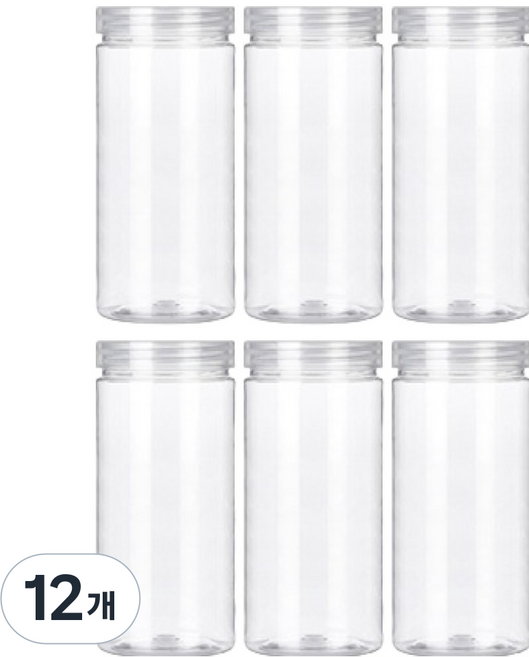 언더보스 원형 보관용기 55 x 150 cm, 12개, 투명