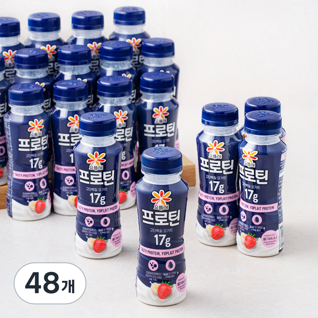 요플레 프로틴 요거트 딸기바나나, 210ml, 1개입, 48개