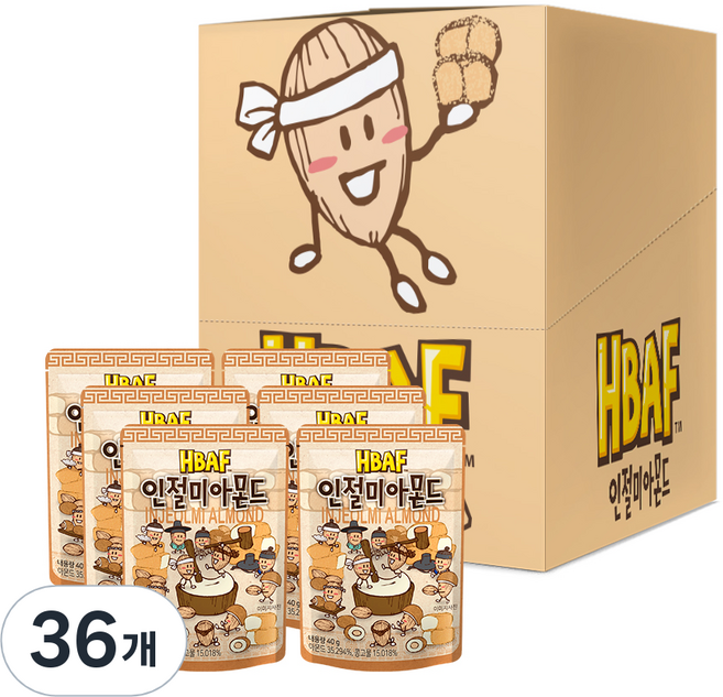 바프 인절미 아몬드, 40g, 36개