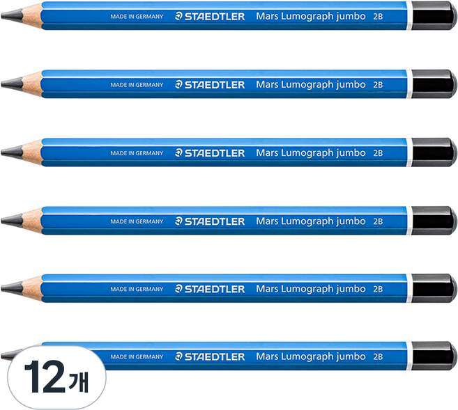 스테들러 마스 슈퍼 점보 연필 2B, 혼합 색상, 12개