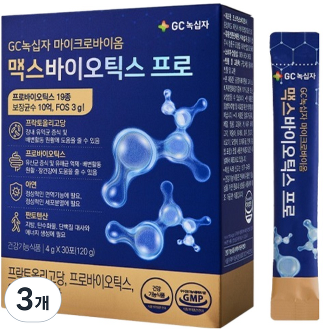 GC녹십자 마이크로바이옴 맥스바이오틱스 프로 30p, 120g, 3개