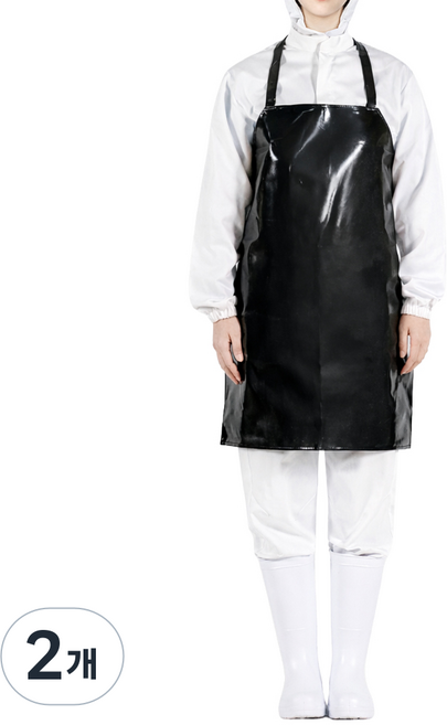 홈스라인 양면 방수 목끈형 앞치마 소, 블랙, 2개