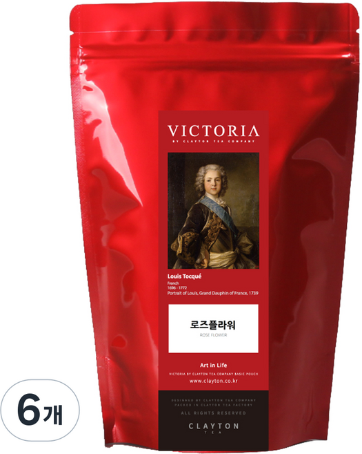 빅토리아 레드 티백 로즈플라워, 1g, 40개입, 6개