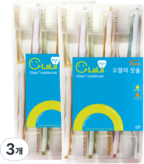 오랄라 폼 미세모칫솔 6p 랜덤 발송, 2개입, 3개