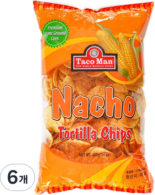 타코맨 나쵸 토틸라칩, 453g, 6개