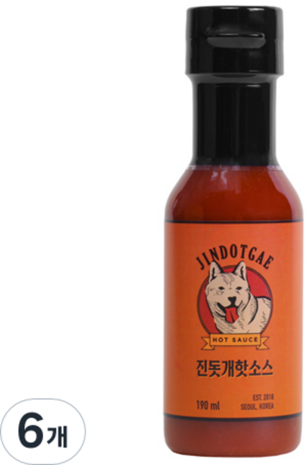 진돗개 핫소스, 190ml, 6개