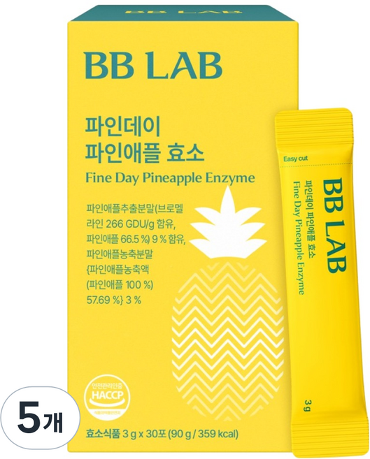 비비랩 파인데이 파인애플 효소, 90g, 5개