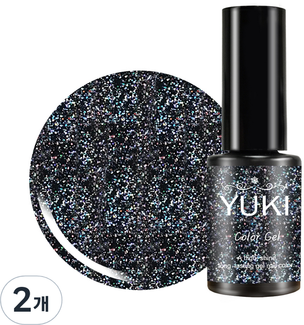 유키 컬러 젤네일, 162호 블랙오로라, 5g, 2개