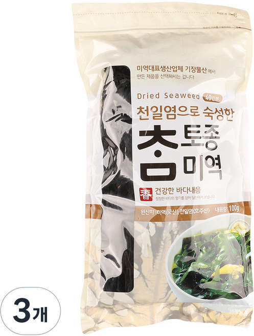 기장애 천일염에 숙성한 토종참미역, 100g, 3개