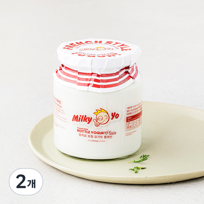 밀키요 프렌치스타일 보틀 요거트 플레인, 330g, 1개입, 2개