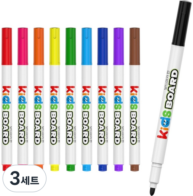 펜맥스 키즈보드 마카펜 10색, 혼합색상, 3세트