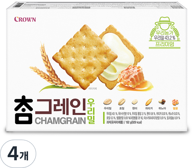 참그레인 우리밀, 192g, 4개