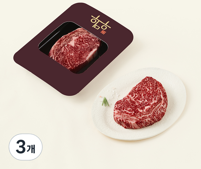 우미우 한우 등심 1++등급 (7) 구이용 (냉장), 200g, 3개