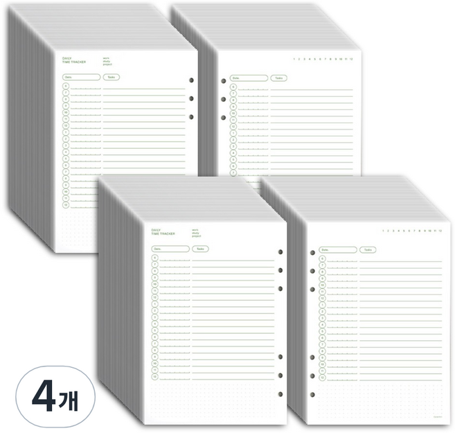페이퍼리안 마이 에디션 A5 6공 데일리 타임트랙커 내지, 4개, 40매