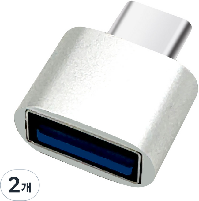 칼론 USB 3.0 미니 C타입 OTG젠더 KR-MCOTG, 2cm, 실버, 2개