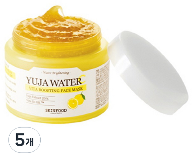 스킨푸드 유자 수분씨 비타 부스팅 페이스 마스크, 140g, 5개